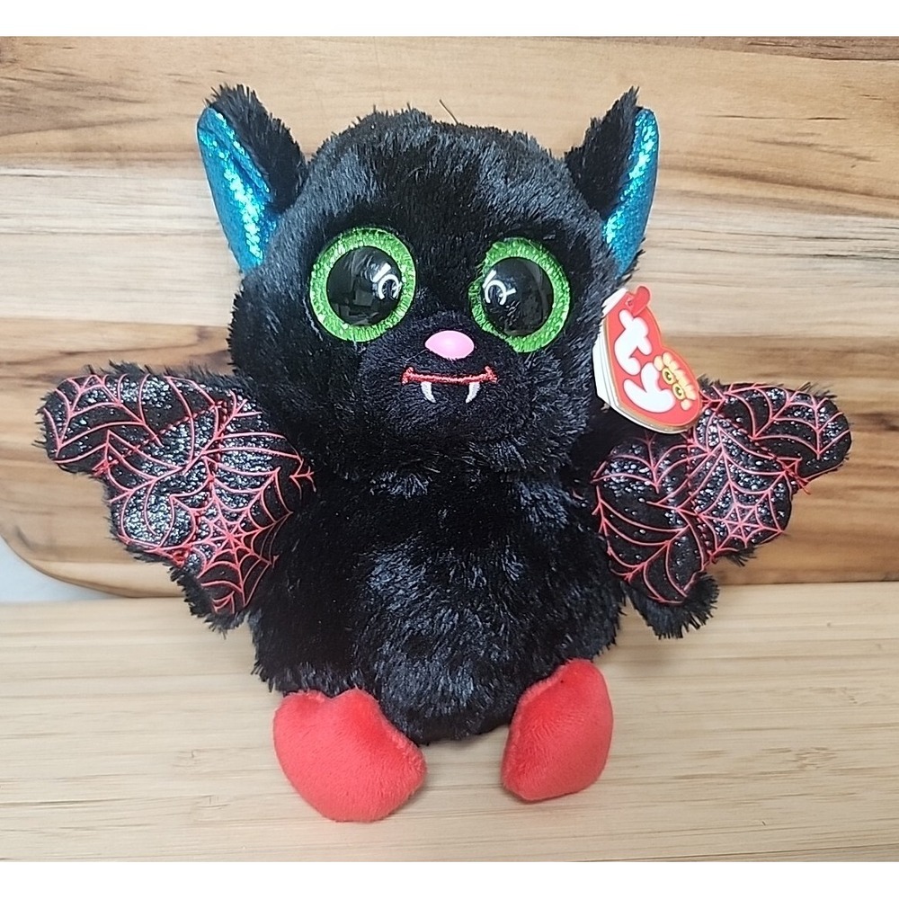 Ty Beanie Boos Big Eyed OPHELIA the Halloween Black Bat 6" Plush Toy NEW 2023